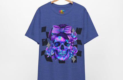 Neon Skull with Purple Florals