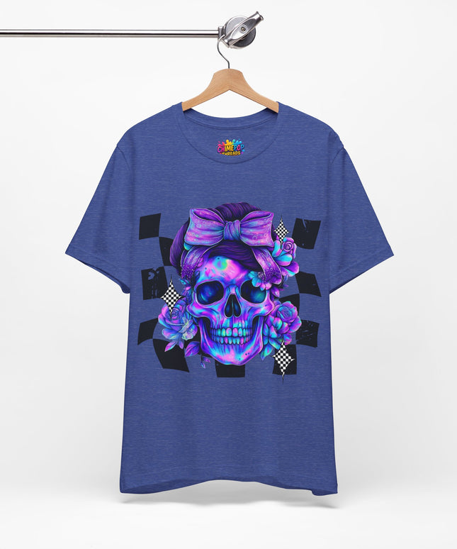 Neon Skull with Purple Florals