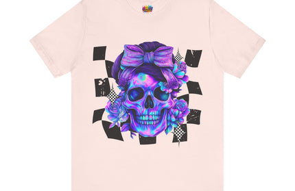 Neon Skull with Purple Florals