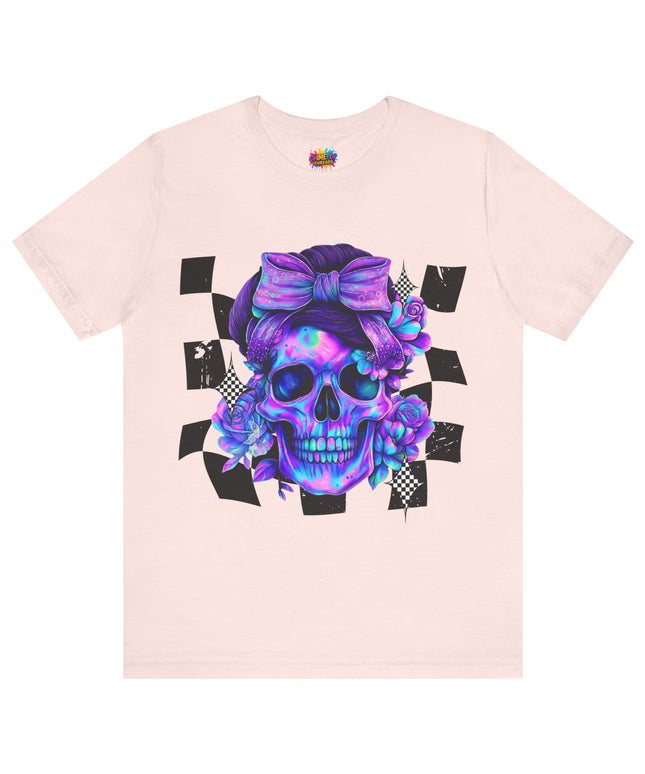 Neon Skull with Purple Florals