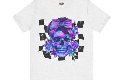 Neon Skull with Purple Florals