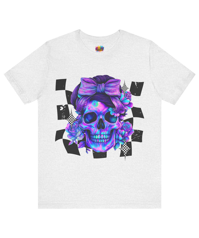 Neon Skull with Purple Florals