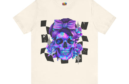 Neon Skull with Purple Florals