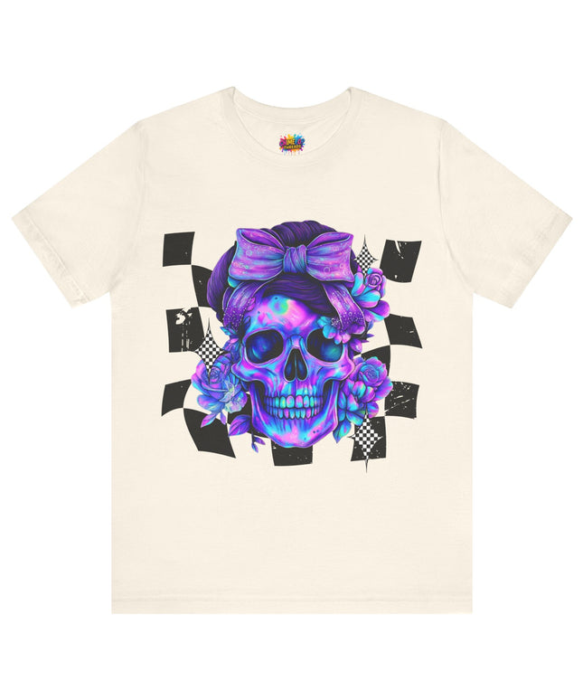 Neon Skull with Purple Florals