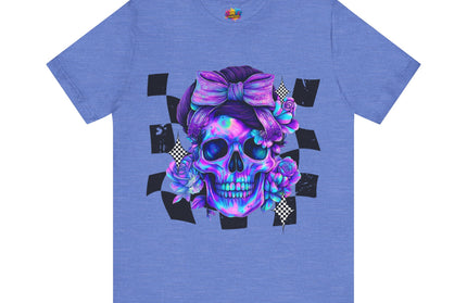 Neon Skull with Purple Florals