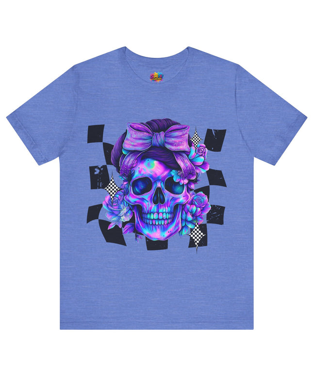 Neon Skull with Purple Florals