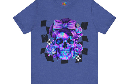 Neon Skull with Purple Florals
