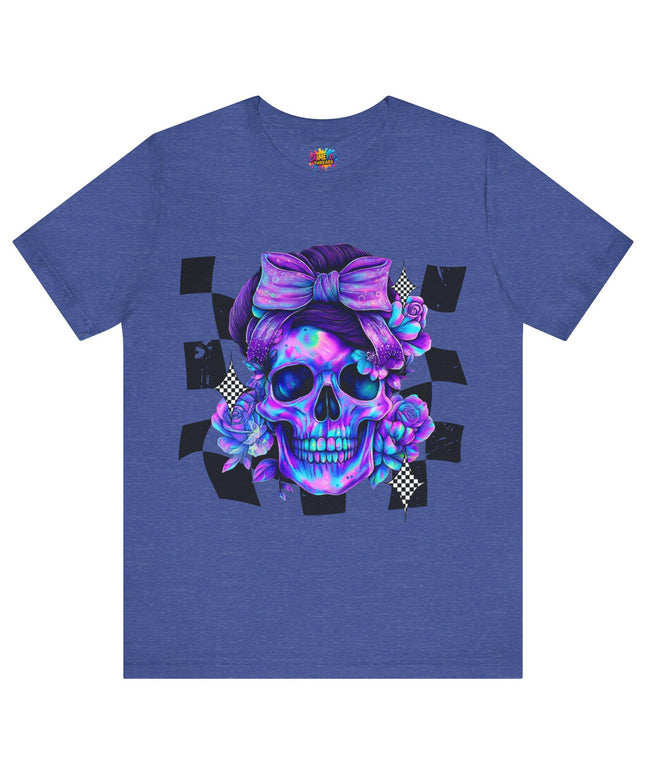 Neon Skull with Purple Florals