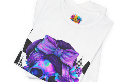 Neon Skull with Purple Florals