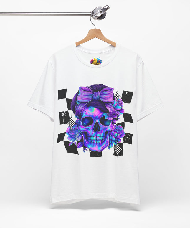 Neon Skull with Purple Florals