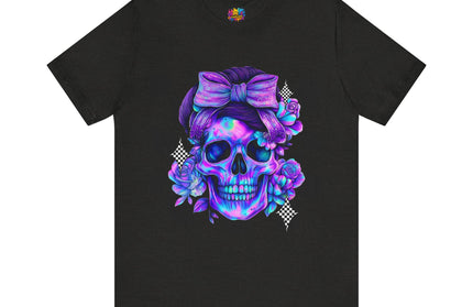 Neon Skull with Purple Florals