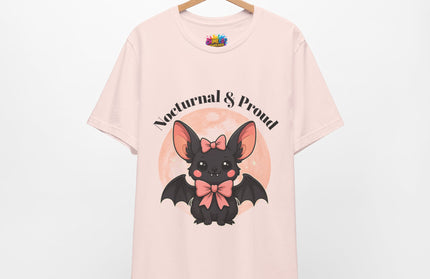 Nocturnal and Proud Cute Kawaii Bat Bow Shirt