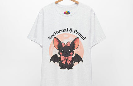 Nocturnal and Proud Cute Kawaii Bat Bow Shirt