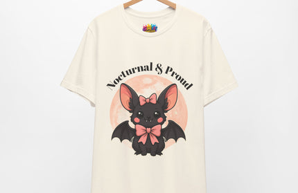 Nocturnal and Proud Cute Kawaii Bat Bow Shirt