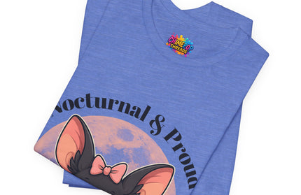Nocturnal and Proud Cute Kawaii Bat Bow Shirt