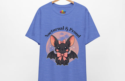 Nocturnal and Proud Cute Kawaii Bat Bow Shirt