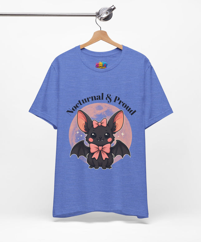 Nocturnal and Proud Cute Kawaii Bat Bow Shirt