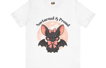 Nocturnal and Proud Cute Kawaii Bat Bow Shirt