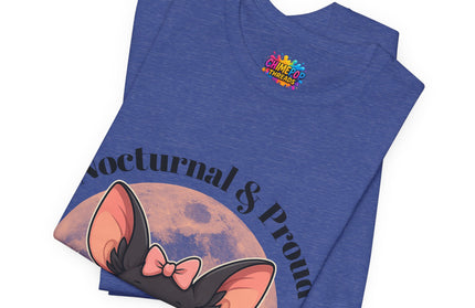 Nocturnal and Proud Cute Kawaii Bat Bow Shirt