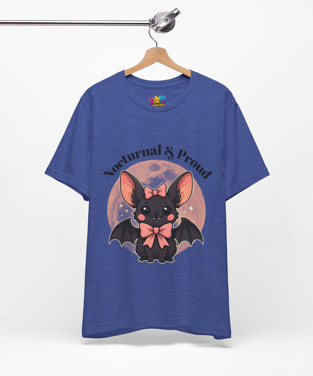 Nocturnal and Proud Cute Kawaii Bat Bow Shirt