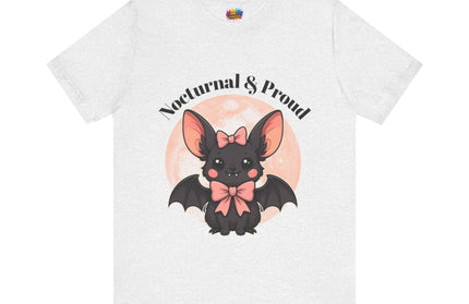 Nocturnal and Proud Cute Kawaii Bat Bow Shirt