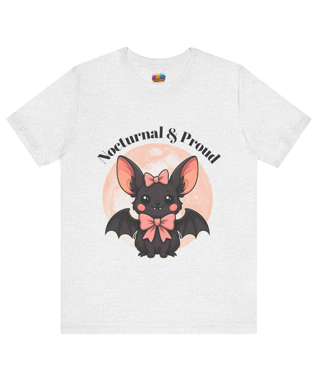 Nocturnal and Proud Cute Kawaii Bat Bow Shirt