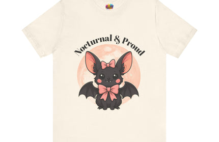 Nocturnal and Proud Cute Kawaii Bat Bow Shirt