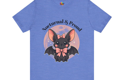 Nocturnal and Proud Cute Kawaii Bat Bow Shirt