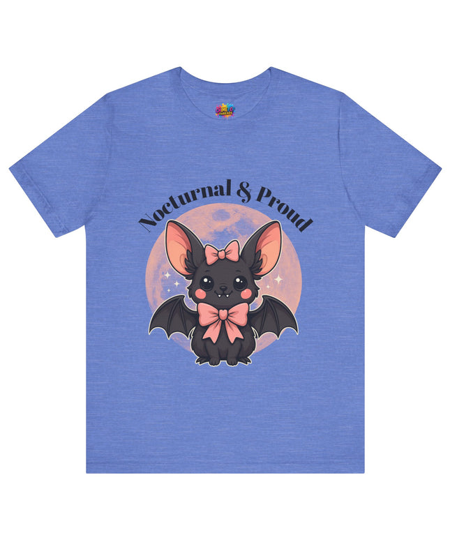 Nocturnal and Proud Cute Kawaii Bat Bow Shirt
