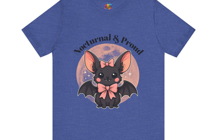 Nocturnal and Proud Cute Kawaii Bat Bow Shirt
