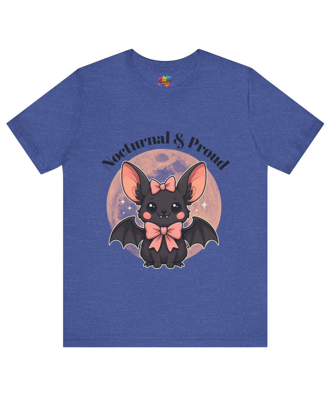 Nocturnal and Proud Cute Kawaii Bat Bow Shirt