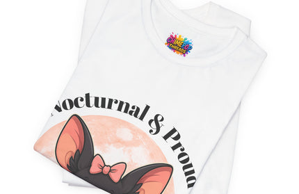 Nocturnal and Proud Cute Kawaii Bat Bow Shirt