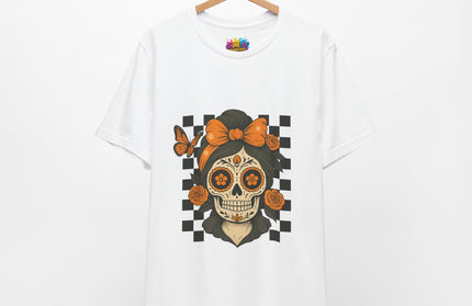 Orange Sugar Skull Girl Shirt