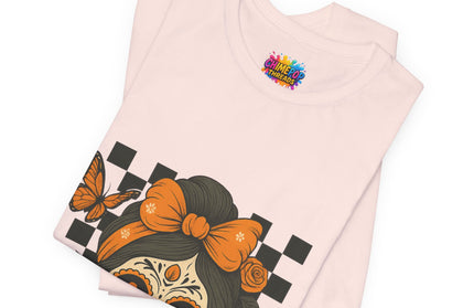 Orange Sugar Skull Girl Shirt