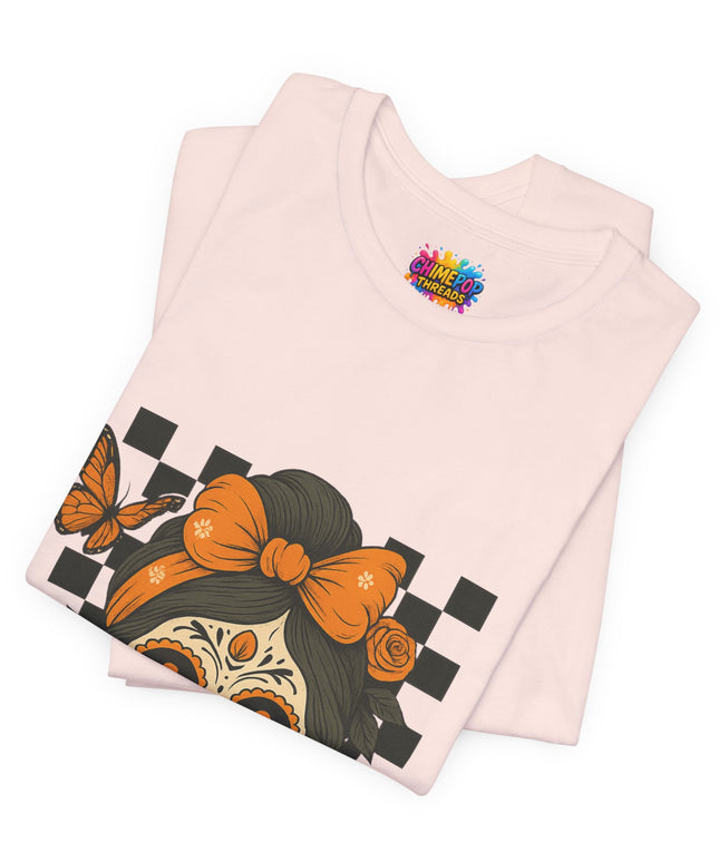 Orange Sugar Skull Girl Shirt