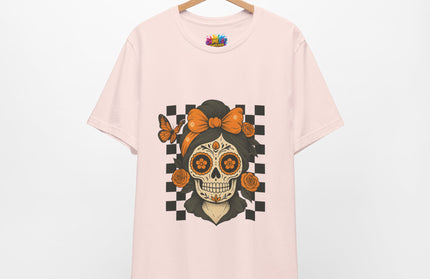 Orange Sugar Skull Girl Shirt