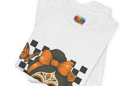 Orange Sugar Skull Girl Shirt