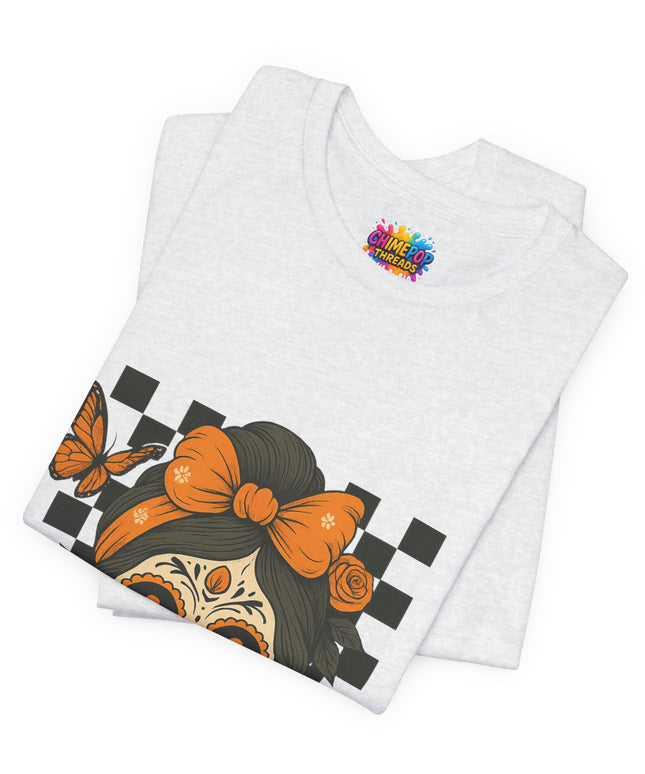 Orange Sugar Skull Girl Shirt