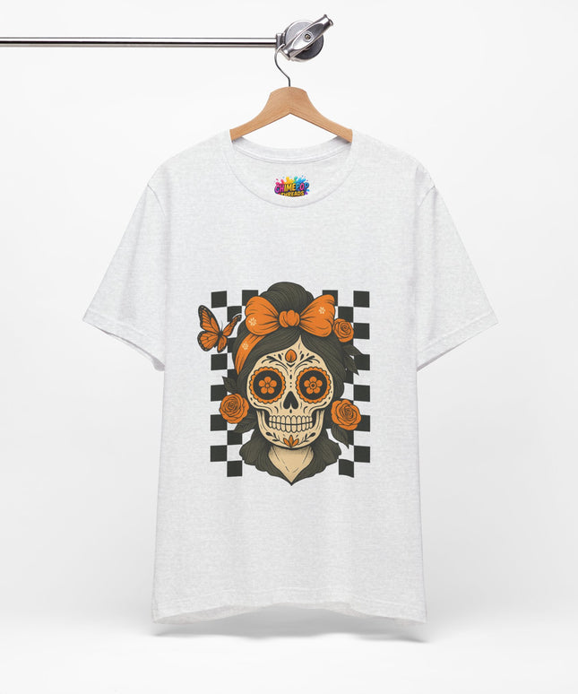 Orange Sugar Skull Girl Shirt