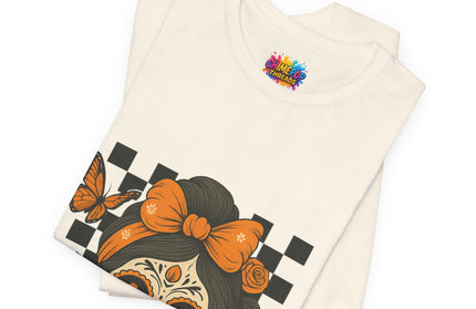 Orange Sugar Skull Girl Shirt