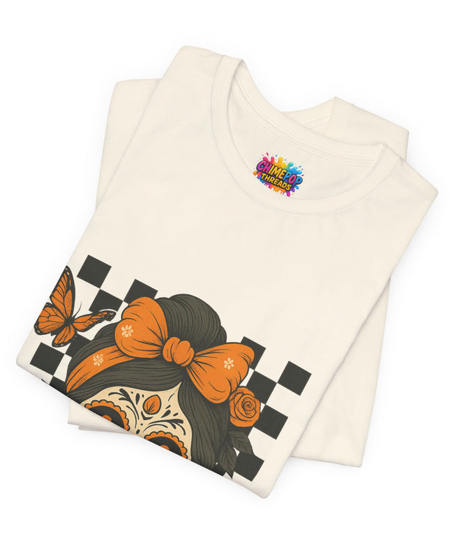 Orange Sugar Skull Girl Shirt