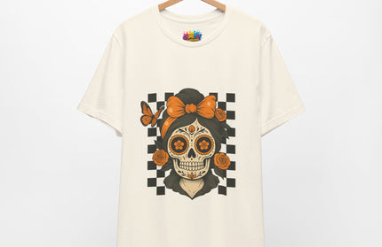 Orange Sugar Skull Girl Shirt