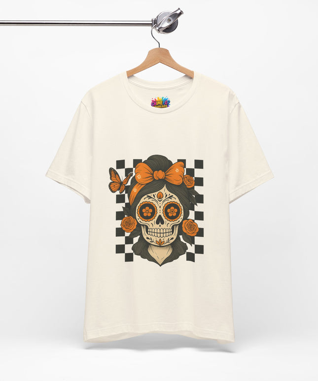 Orange Sugar Skull Girl Shirt