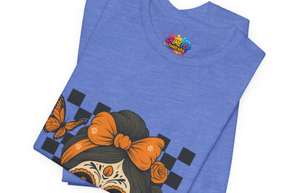 Orange Sugar Skull Girl Shirt
