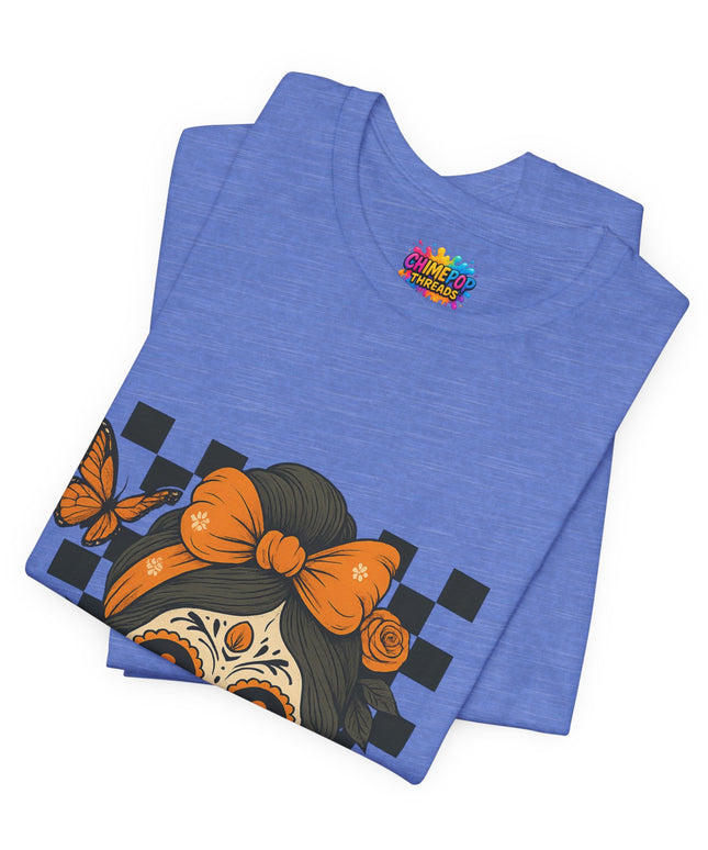Orange Sugar Skull Girl Shirt
