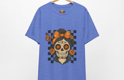 Orange Sugar Skull Girl Shirt