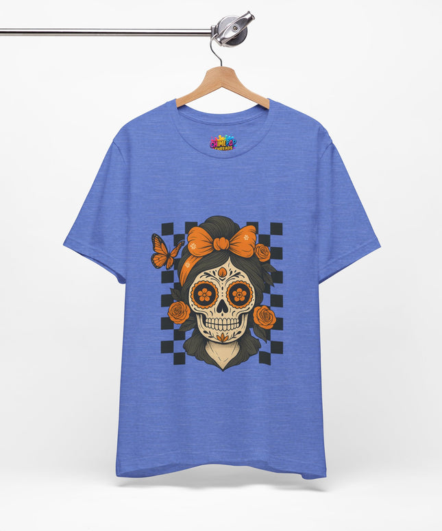Orange Sugar Skull Girl Shirt