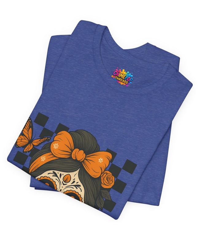 Orange Sugar Skull Girl Shirt