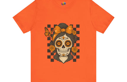 Orange Sugar Skull Girl Shirt