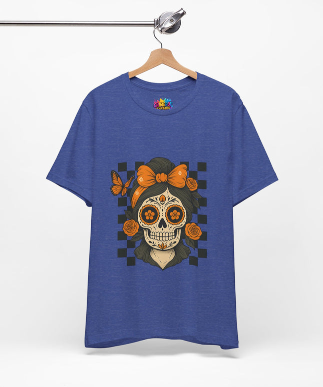 Orange Sugar Skull Girl Shirt